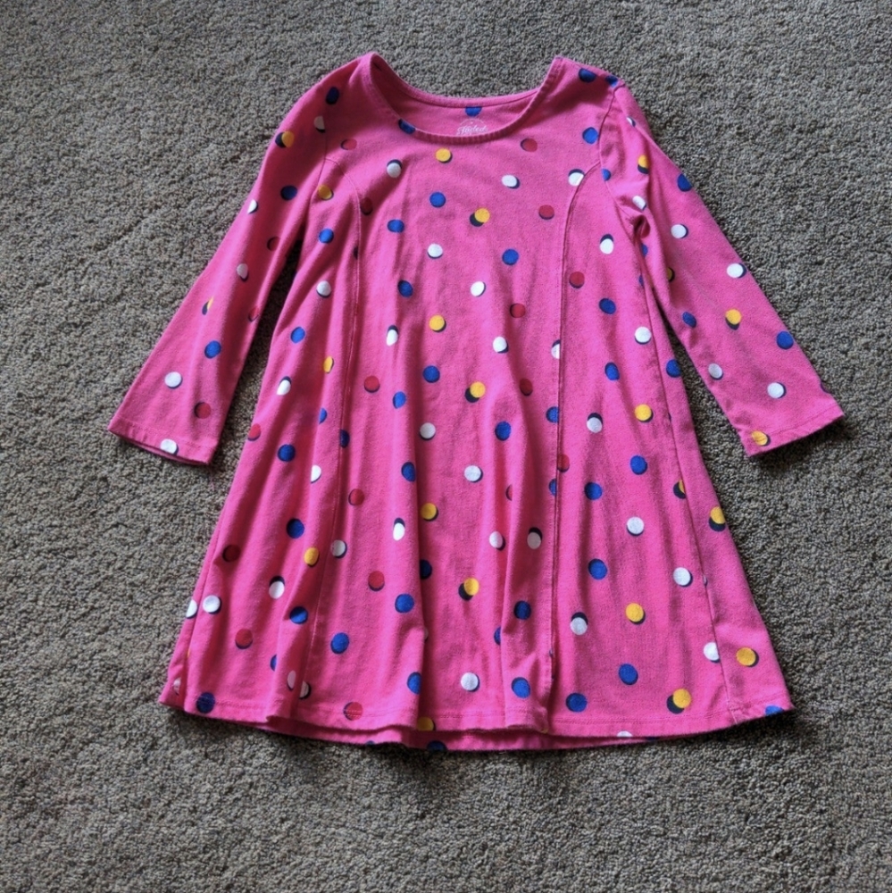 Faded Glory dress - Size S (6/6x) - pink and polka dot - swing dress